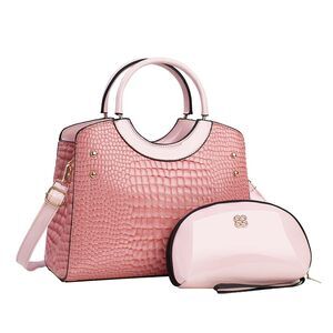 9901 PU Leather Handbag Crocodile Embossed Shoulder Bag Waterproof